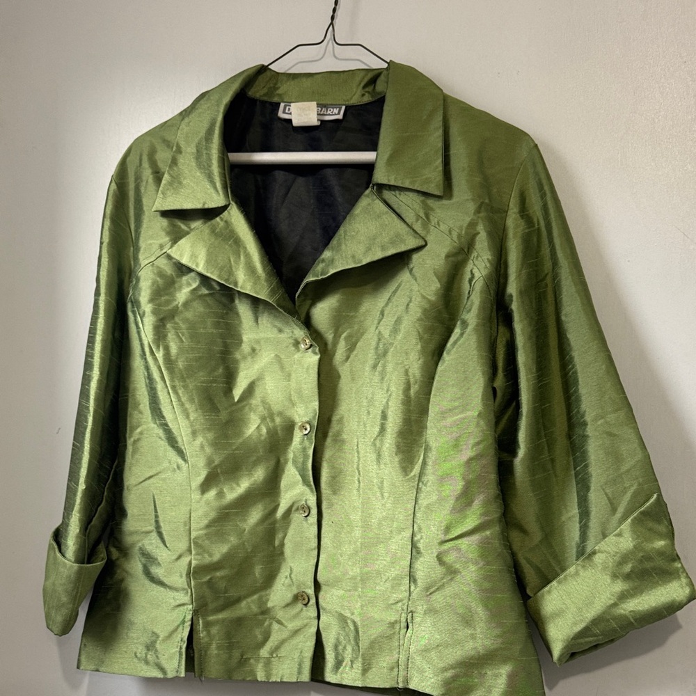 Dress Barn Lustrous Olive Blazer